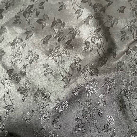 Vintage 1970s Barbizon Slip Dress Midi Lace Trim Floral Vines Black L EUC - Picture 11 of 13